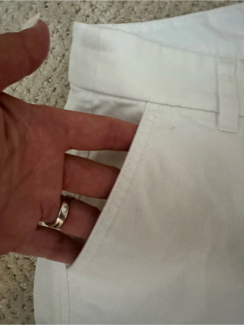 J. Crew White Cotton Shorts with Branded Waist Label - 3” inseam